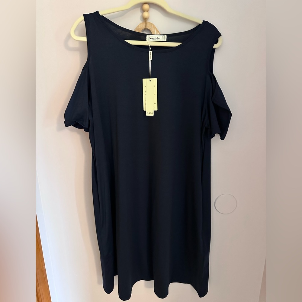 Cold shoulder swing dress